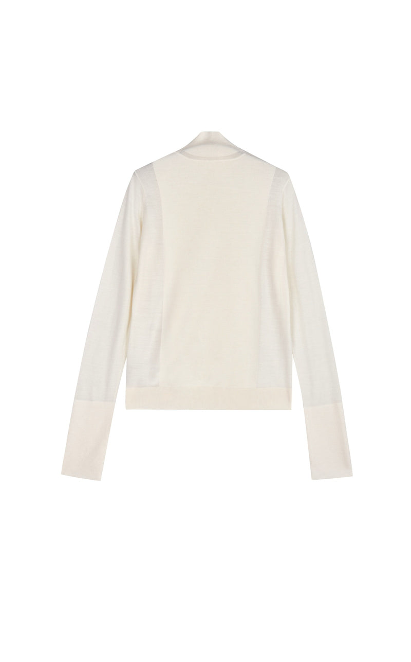 Damen Slim Pullover mit langen Ärmeln Off-White