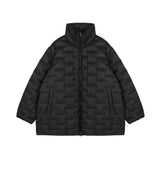 Damen Regular Daunenjacke mit versetzter Blocksteppung Schwarz