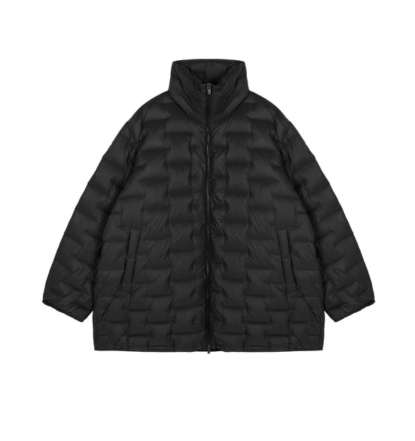 Damen Regular Daunenjacke mit versetzter Blocksteppung Schwarz