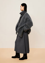 Damen A-Line Rock mit angenähtem Gürtel & asymmetrischer Länge