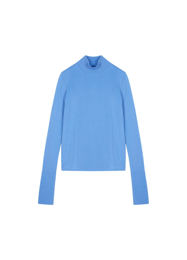 Damen Slim Pullover mit langen Ärmeln Blau