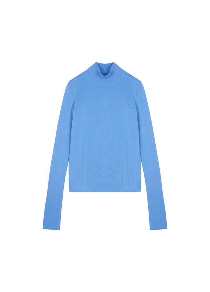 Damen Slim Pullover mit langen Ärmeln Blau