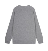 Damen Loose Strickpullover mit tiefem V-Ausschnitt Grau