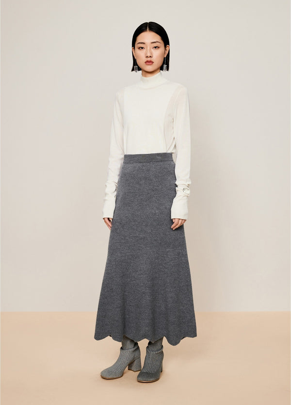 Damen Slim Pullover mit langen Ärmeln Off-White