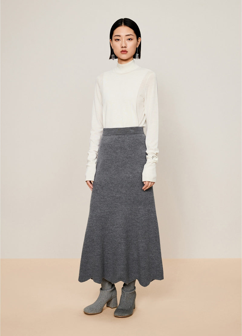 Damen Slim Pullover mit langen Ärmeln Off-White