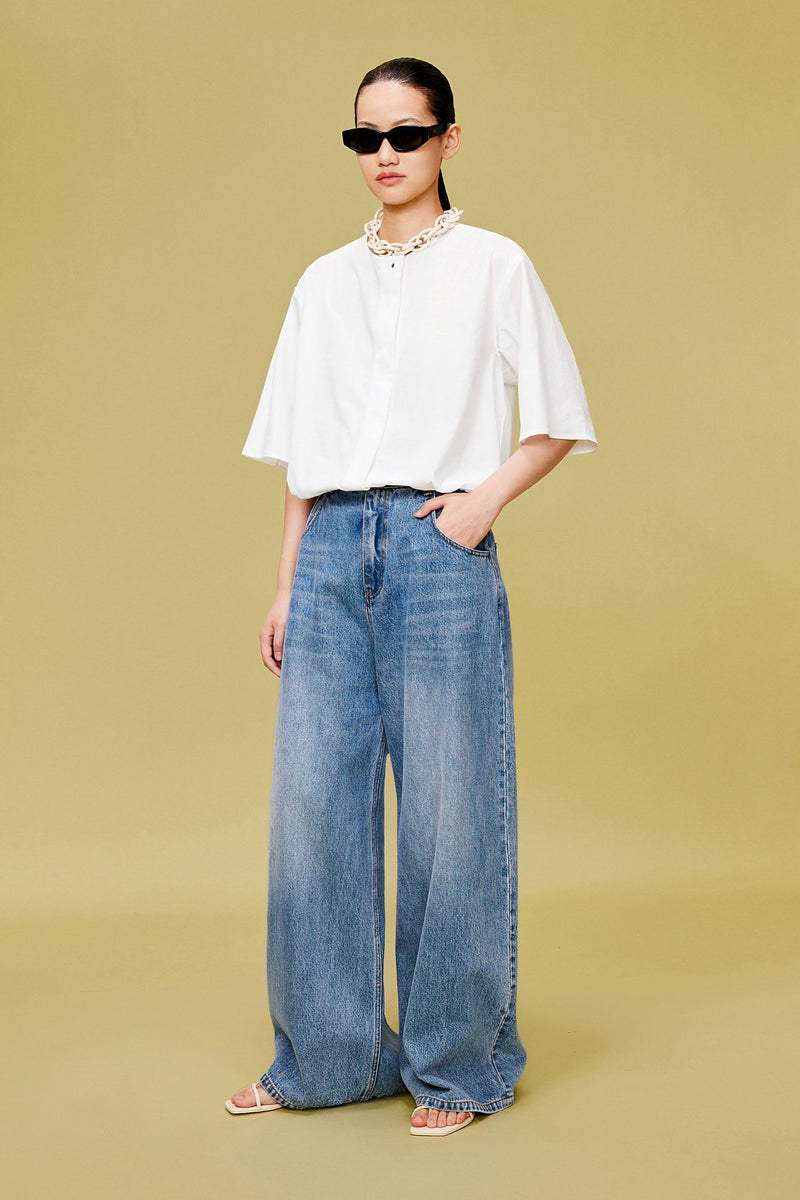 Kurzarm Bluse WHITE