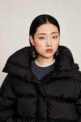 Damen elegante Daunenjacke mit abnehmbarer Kapuze