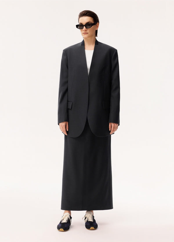 Damen Blazerjacke mit Pattentasche und Blouson Kragen