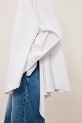 Damen Oversize Bluse mit seitlichen Schlitzen Weiß