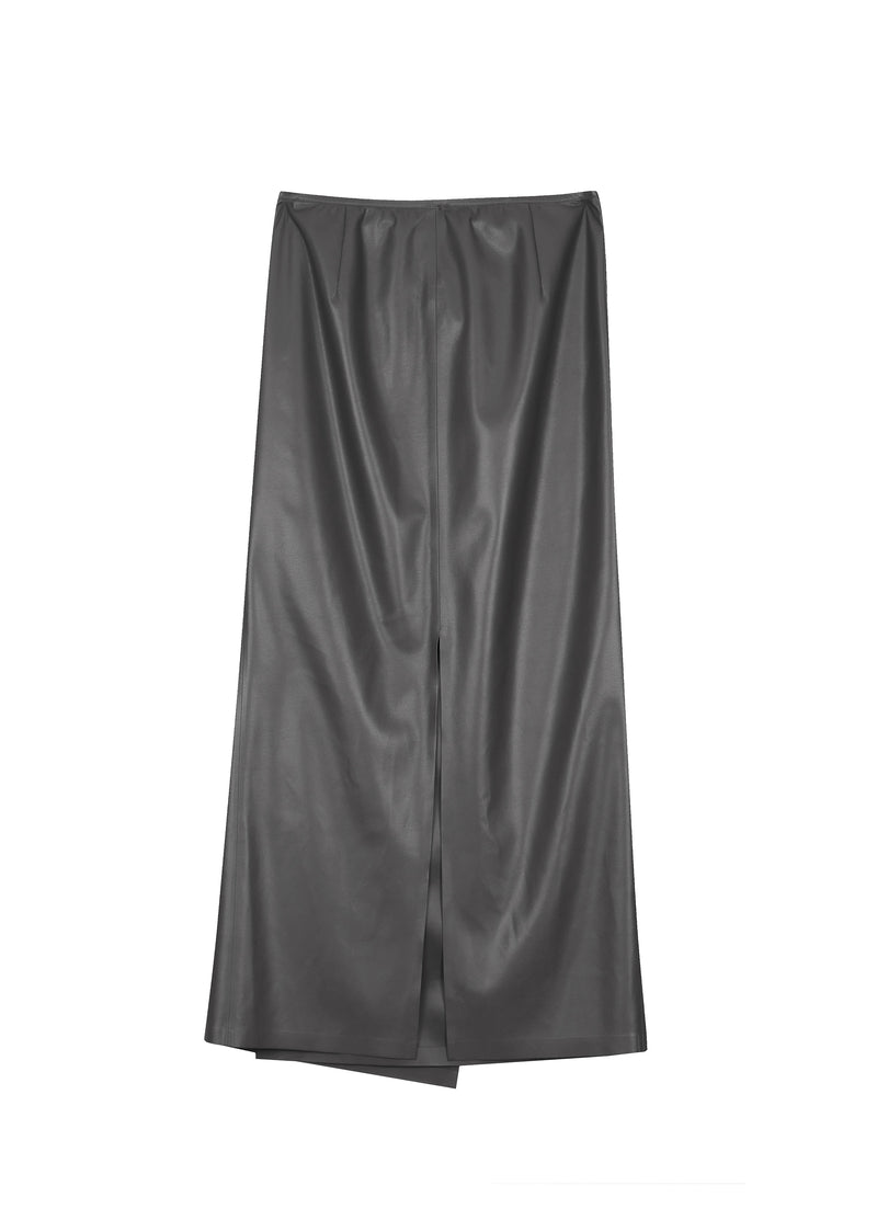 Damen Regular Rock mit Knopfleiste und Rückenschlitz Grau