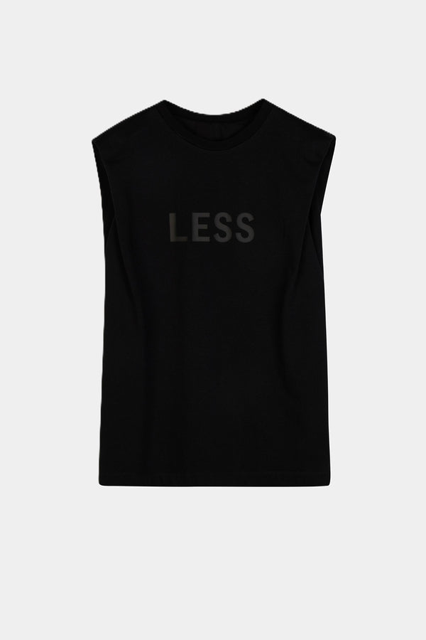 LESS Top mit Schriftzug BLACK