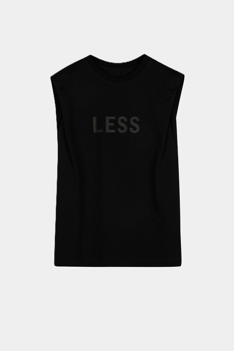 LESS Top mit Schriftzug BLACK