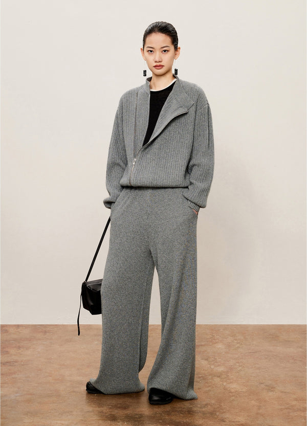 Damen weite Hose aus Wollmischung Grau