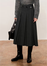 Damen A-Linien Rock mit vollständig öffnebarer Front Grau