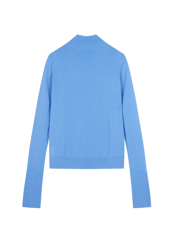 Damen Slim Pullover mit langen Ärmeln Blau