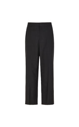 Damen Loose Stoffhose mit cropped Schnitt Schwarz