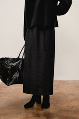 Damen Slim Plissee-Rock mit seitlichem Reißverschluss Schwarz