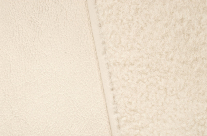 Damen Loose Lamm Felljacke mit Bindeband Off-White