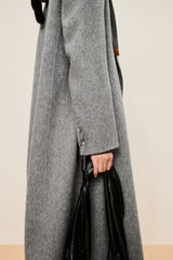 Damen Oversized Wollmantel mit Reverse Kragen