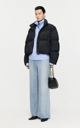 Damen Cropped Pufferjacke mit stylischem Flair