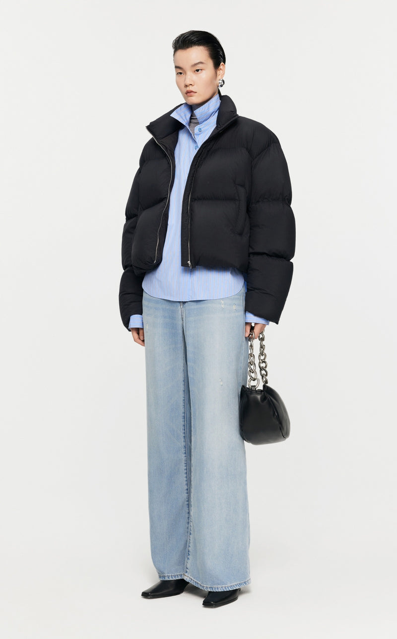 Damen Cropped Pufferjacke mit stylischem Flair