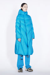 JNBY Daunenmantel Damen - Langer Steppmantel mit Kapuze, ultraleicht & wärmend in Skyblue JNBY