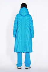 JNBY Daunenmantel Damen - Langer Steppmantel mit Kapuze, ultraleicht & wärmend in Skyblue JNBY