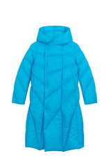 JNBY Daunenmantel Damen - Langer Steppmantel mit Kapuze, ultraleicht & wärmend in Skyblue JNBY