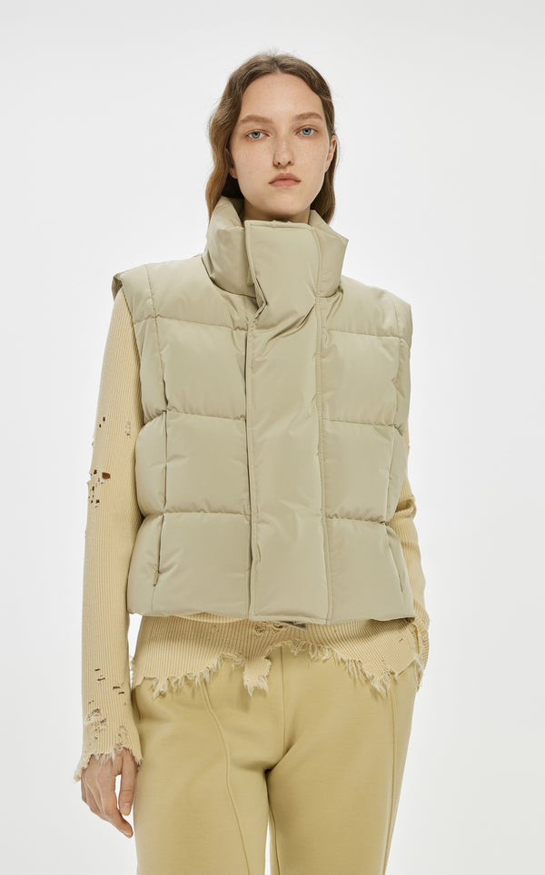 Mono down quilted vest SAND