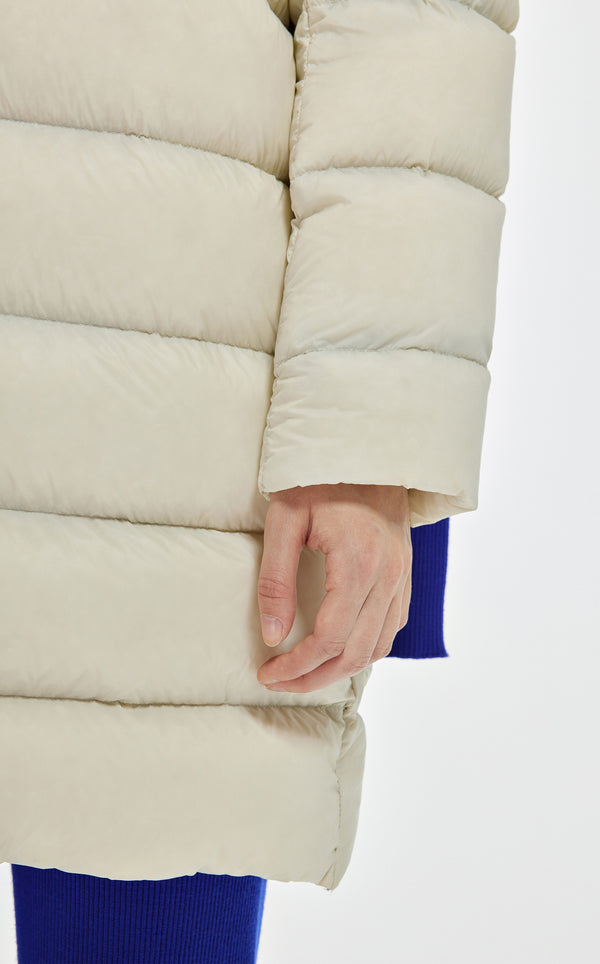 Down coat with quilting OFFWHITE