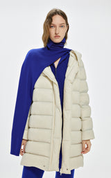 Down coat with quilting OFFWHITE