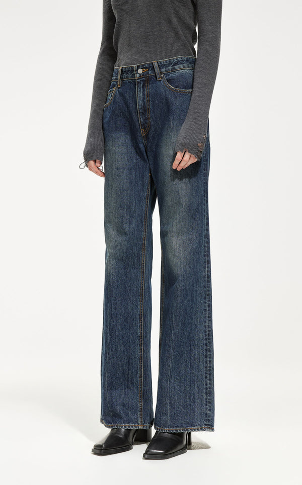 Cotton flared trousers DENIM