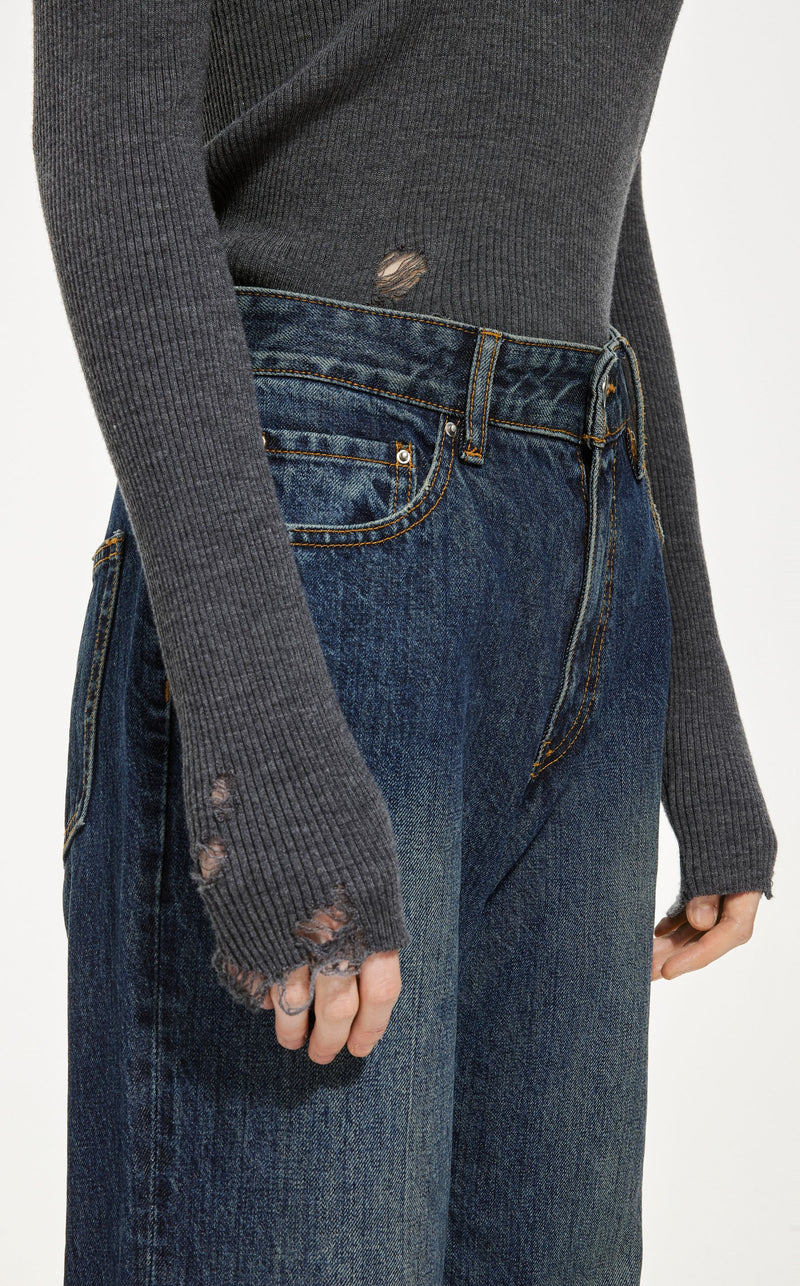 Cotton flared trousers DENIM