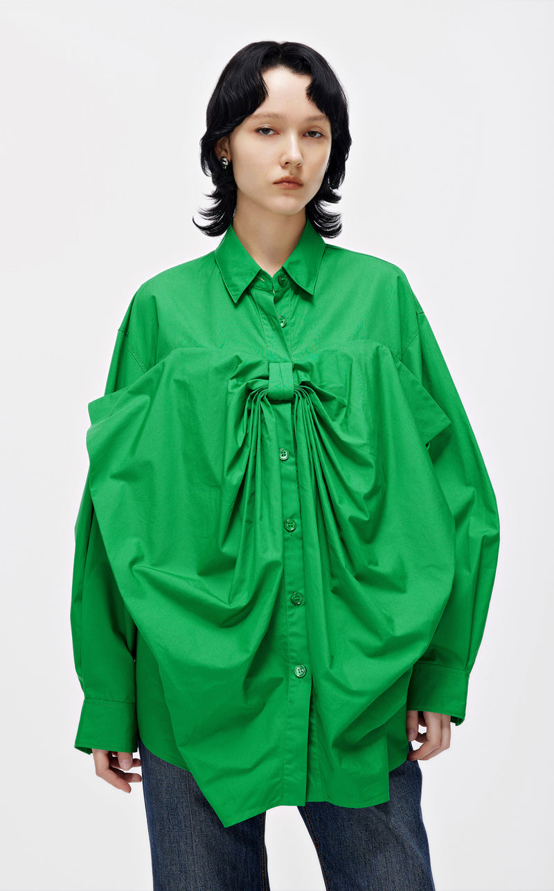 Blouse with bow GREEN