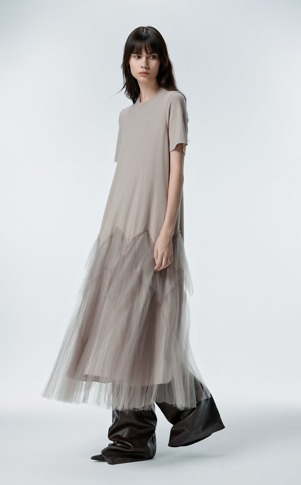 T-Shirt Kleid LIGHT GREY