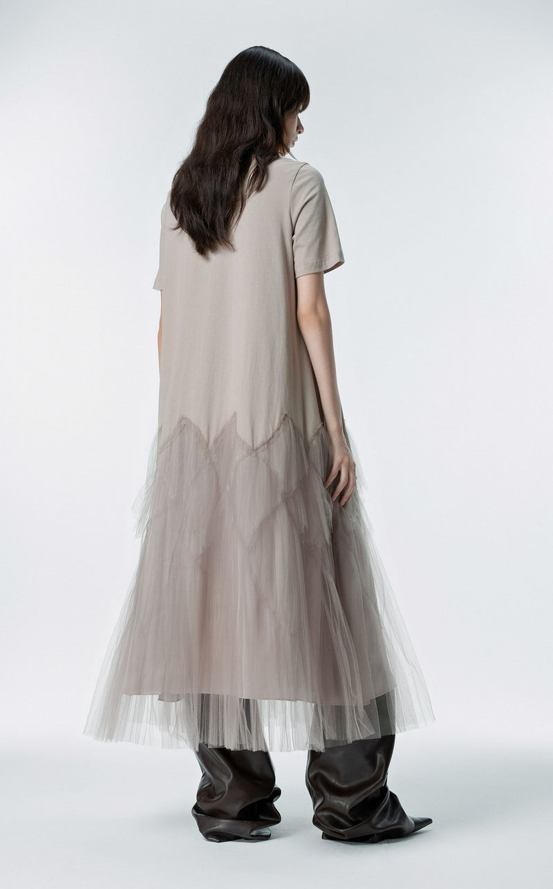 T-Shirt Kleid LIGHT GREY