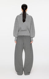 Grauer Strick-Cardigan mit Zipper & Kragen – Modern & Elegant