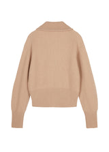 Camel Strick-Cardigan mit Zipper & Kragen – Modern & Elegant JNBY