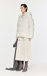 Damen Regular Daunenjacke mit Wärme & Stehkragen Off White