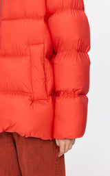 Damen Regular Daunenjacke mit Wärme & Stehkragen Korallen Rot