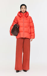 Damen Regular Daunenjacke mit Wärme & Stehkragen Korallen Rot JNBY