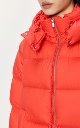 Damen Regular Daunenjacke mit Wärme & Stehkragen Korallen Rot