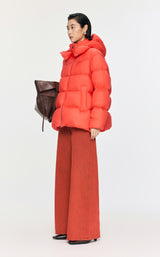 Damen Regular Daunenjacke mit Wärme & Stehkragen Korallen Rot