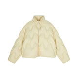 Damen Boxy Daunenjacke mit Wellen-Steppung in Ecru JNBY