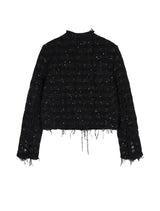 Damen Regular Daunenjacke mit Funkel-Optik & Fransensaum