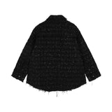 JNBY Schwarze Tweed-Jacke – Strukturierte Overshirt-Silhouette