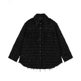 JNBY Schwarze Tweed-Jacke – Strukturierte Overshirt-Silhouette