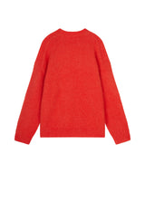 Damen Oversize Strickpullover in haariger Optik Orange/Rot