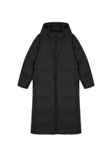 Elegante Damen Daunenjacke mit Kapuze und Gummizug in Schwarz