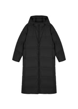 Elegante Damen Daunenmantel mit Kapuze und Gummizug in Schwarz JNBY